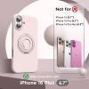 SURPHY 360° Magnetic Stand for iPhone 16 Plus Case with Finger Ring, Compatible with MagSafe, with Screen Protector, Ring Stand and Finger Phone Case for 16 Plus 6.7 inch 2024, Frosted Black(Light Pink)