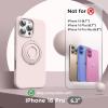 SURPHY 360° Magnetic Stand for iPhone 16 Pro Case with Finger Ring, Compatible with MagSafe, Ring Stand and Finger Ring Phone Case for 16 Pro 6.3 inch 2024, Clear(Light Pink)