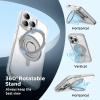 SURPHY 360° Magnetic Stand for iPhone 16 Pro Case with Finger Ring, Compatible with MagSafe, Ring Stand and Finger Ring Phone Case for 16 Pro 6.3 inch 2024, Clear(Clear)