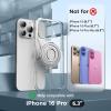 SURPHY 360° Magnetic Stand for iPhone 16 Pro Case with Finger Ring, Compatible with MagSafe, Ring Stand and Finger Ring Phone Case for 16 Pro 6.3 inch 2024, Clear(Clear)