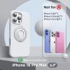 SURPHY 360° Magnetic Stand for iPhone 16 Pro Max Case with Finger Ring, Compatible with MagSafe, Ring Stand and Finger Ring Phone Case for 16 Pro Max 6.9 inch 2024, Light Pink(White Titanium)