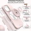SURPHY 360° Magnetic Stand for iPhone 16 Pro Max Case with Finger Ring, Compatible with MagSafe, Ring Stand and Finger Ring Phone Case for 16 Pro Max 6.9 inch 2024, Light Pink(Light Pink)