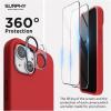 SURPHY (4 in 1 Designed for iPhone 14 Case Compatible with MagSafe (6.1 inch, 2022), with 2 Pack Screen Protector + Camera Cover, Liquid Silicone Phone Case (Cactus Green)(Red)