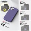SURPHY (4 in 1 Designed for iPhone 14 Case Compatible with MagSafe (6.1 inch, 2022), with 2 Pack Screen Protector + Camera Cover, Liquid Silicone Phone Case (Cactus Green)(Violet)
