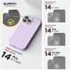 SURPHY (4 in 1 Designed for iPhone 14 Pro Case Compatible with MagSafe (6.1 inch, 2022), with 2 Pack Screen Protector + Camera Cover, Liquid Silicone Phone Case (Cactus Green)(Light Lavender)