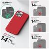 SURPHY (4 in 1 Designed for iPhone 14 Pro Case Compatible with MagSafe (6.1 inch, 2022), with 2 Pack Screen Protector + Camera Cover, Liquid Silicone Phone Case (Cactus Green)(Red)