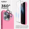SURPHY (4 in 1 Designed for iPhone 14 Pro Case Compatible with MagSafe (6.1 inch, 2022), with 2 Pack Screen Protector + Camera Cover, Liquid Silicone Phone Case (Cactus Green)(Pink)