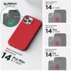 SURPHY (4 in 1 Designed for iPhone 14 Pro Max Case Compatible with MagSafe (6.7 inch, 2022), with 2 Pack Screen Protector + Camera Cover, Liquid Silicone Phone Case (Cactus Green)(Red)