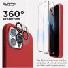 SURPHY (4 in 1 Designed for iPhone 14 Pro Max Case Compatible with MagSafe (6.7 inch, 2022), with 2 Pack Screen Protector + Camera Cover, Liquid Silicone Phone Case (Cactus Green)(Red)