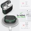 SURPHY Armor Case for AirPods Pro 2 & Pro, Rugged Protective Case with Keychain (Front LED Visible), Green