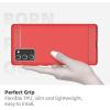SURPHY Case Compatible with Galaxy Note 20 Case 6.7 Inches, (Carbon Fiber & Brushed Effect) Flexible TPU Phone Case for Note 20 (Red)