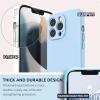SURPHY Case for iPhone 13 Pro Case with Screen Protector, 13 Pro Liquid Silicone Phone Cases (Camera Protection & Soft Microfiber Lining), Black(Light Blue)