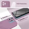 SURPHY Case for iPhone 13 Pro Case with Screen Protector, 13 Pro Liquid Silicone Phone Cases (Camera Protection & Soft Microfiber Lining), Black(Lilac Purple)