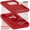 SURPHY Case for iPhone 13 Pro Case with Screen Protector, 13 Pro Liquid Silicone Phone Cases (Camera Protection & Soft Microfiber Lining), Black(Red)