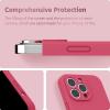 SURPHY Case for iPhone 13 Pro Case with Screen Protector, 13 Pro Liquid Silicone Phone Cases (Camera Protection & Soft Microfiber Lining), Pink Sand(Hibiscus)