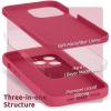 SURPHY Case for iPhone 13 Pro Case with Screen Protector, 13 Pro Liquid Silicone Phone Cases (Camera Protection & Soft Microfiber Lining), Pink Sand(Hibiscus)