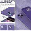 SURPHY Case for iPhone 14 Plus Case with Screen Protector and Camera Protection, Liquid Silicone Phone Case with Soft Microfiber Lining, Pink Sand(Iris Purple)