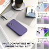 SURPHY Case for iPhone 14 Plus Case with Screen Protector and Camera Protection, Liquid Silicone Phone Case with Soft Microfiber Lining, Pink Sand(Iris Purple)