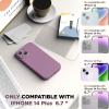 SURPHY Case for iPhone 14 Plus Case with Screen Protector and Camera Protection, Liquid Silicone Phone Case with Soft Microfiber Lining, Pink Sand(Lilac Purple)