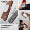 SURPHY Case for iPhone 17 Pro Max Case (6.9 inch 2025), Compatible with MagSafe, Faux Leather 17 Pro Max Phone Cases Whit Soft Microfiber Lining, Brown(Brown)