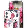 SURPHY Clear Case Compatible with iPhone 12 Mini 5.4 inches, Flower Pattern Printing Design (Hard PC & Soft TPU Bumper) Phone Case for 12 Mini (2020) (Butterfly Flower)