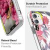 SURPHY Clear Case Compatible with iPhone 12 Mini 5.4 inches, Flower Pattern Printing Design (Hard PC & Soft TPU Bumper) Phone Case for 12 Mini (2020) (Butterfly Flower)