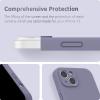 SURPHY Compatible with iPhone 13 Case with Screen Protector, (Camera Protection & Soft Microfiber Lining) Liquid Silicone Phone Case 6.1 inch 2021, Cactus Green(Lavender Gray)