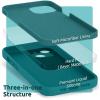 SURPHY Compatible with iPhone 13 Case with Screen Protector, (Camera Protection & Soft Microfiber Lining) Liquid Silicone Phone Case 6.1 inch 2021, Cactus Green(Teal Blue)