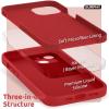 SURPHY Compatible with iPhone 13 Case with Screen Protector, (Camera Protection & Soft Microfiber Lining) Liquid Silicone Phone Case 6.1 inch 2021, Cactus Green(Red)