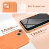 SURPHY Compatible with iPhone 13 Case with Screen Protector, (Camera Protection & Soft Microfiber Lining) Liquid Silicone Phone Case 6.1 inch 2021, Cactus Green(Marigold Orange)