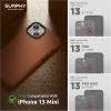 SURPHY Compatible with iPhone 13 Mini Case, Premium Faux Leather Phone Case (with Metallic Buttons & Microfiber Lining) for 13 Mini (5.4 inch 2021), Brown(Brown)