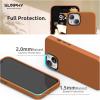 SURPHY Compatible with iPhone 13 Mini Case, Premium Faux Leather Phone Case (with Metallic Buttons & Microfiber Lining) for 13 Mini (5.4 inch 2021), Brown(Brown)