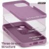 SURPHY Compatible with iPhone 13 Mini Case with Screen Protector, (Camera Protection & Soft Microfiber Lining) Liquid Silicone Phone Case 5.4 inch 2021, Clover Green(Lilac Purple)