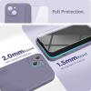 SURPHY Compatible with iPhone 13 Mini Case with Screen Protector, (Camera Protection & Soft Microfiber Lining) Liquid Silicone Phone Case 5.4 inch 2021, Clover Green(Lavender Gray)