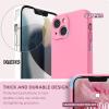 SURPHY Compatible with iPhone 13 Mini Case with Screen Protector, (Camera Protection & Soft Microfiber Lining) Liquid Silicone Phone Case 5.4 inch 2021, Clover Green(Pink)