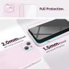 SURPHY Compatible with iPhone 13 Mini Case with Screen Protector, (Camera Protection & Soft Microfiber Lining) Liquid Silicone Phone Case 5.4 inch 2021, Clover Green(Chalk Pink)
