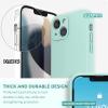 SURPHY Compatible with iPhone 13 Mini Case with Screen Protector, (Camera Protection & Soft Microfiber Lining) Liquid Silicone Phone Case 5.4 inch 2021, Clover Green(Mint Green)