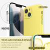 SURPHY Compatible with iPhone 13 Mini Case with Screen Protector, (Camera Protection & Soft Microfiber Lining) Liquid Silicone Phone Case 5.4 inch 2021, Clover Green(Yellow)
