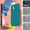 SURPHY Compatible with iPhone 13 Mini Case with Screen Protector, (Camera Protection & Soft Microfiber Lining) Liquid Silicone Phone Case 5.4 inch 2021, Clover Green(Teal Blue)