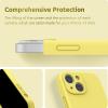 SURPHY Compatible with iPhone 13 Mini Case with Screen Protector, (Camera Protection & Soft Microfiber Lining) Liquid Silicone Phone Case 5.4 inch 2021, Clover Green(Yellow)