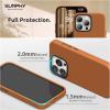 SURPHY Compatible with iPhone 13 Pro Case, Premium Faux Leather Phone Case (with Metallic Buttons & Microfiber Lining) for 13 Pro (6.1 inch 2021), Brown(Brown)