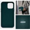 SURPHY Compatible with iPhone 13 Pro Max Case, Premium Faux Leather Phone Case (with Metallic Buttons & Microfiber Lining) for 13 Pro Max (6.7 inch 2021),Brown(Teal Green)