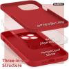 SURPHY Compatible with iPhone 13 Pro Max Case with Screen Protector, (Camera Protection + Soft Microfiber Lining) Liquid Silicone Phone Case 6.7 inch 2021, Red(Red)