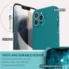 SURPHY Compatible with iPhone 13 Pro Max Case with Screen Protector, (Camera Protection + Soft Microfiber Lining) Liquid Silicone Phone Case 6.7 inch 2021, Red(Teal Blue)