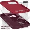 SURPHY Compatible with iPhone 13 Pro Max Case with Screen Protector, (Camera Protection + Soft Microfiber Lining) Liquid Silicone Phone Case 6.7 inch 2021, Red(Plum)