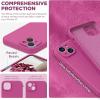 SURPHY Compatible with iPhone 14 Case with Screen Protector (Camera Protection & Soft Microfiber Lining) Liquid Silicone Phone Case 6.1 inch 2022, Red(Hot Pink)