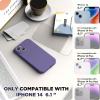 SURPHY Compatible with iPhone 14 Case with Screen Protector (Camera Protection & Soft Microfiber Lining) Liquid Silicone Phone Case 6.1 inch 2022, Red(Iris Purple)