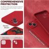 SURPHY Compatible with iPhone 14 Case with Screen Protector (Camera Protection & Soft Microfiber Lining) Liquid Silicone Phone Case 6.1 inch 2022, Red(Red)