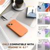 SURPHY Compatible with iPhone 14 Case with Screen Protector (Camera Protection & Soft Microfiber Lining) Liquid Silicone Phone Case 6.1 inch 2022, Red(Marigold Orange)
