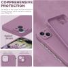 SURPHY Compatible with iPhone 14 Case with Screen Protector (Camera Protection & Soft Microfiber Lining) Liquid Silicone Phone Case 6.1 inch 2022, Red(Lilac Purple)